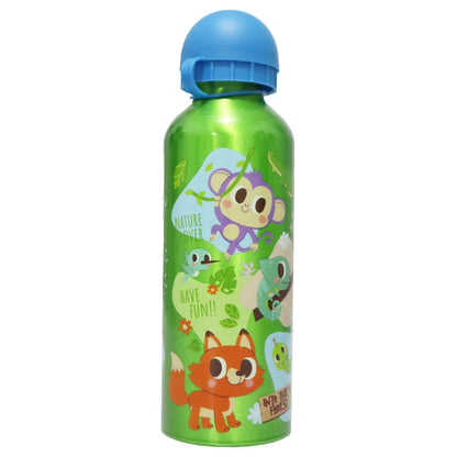 Waldtiere 3 tlg Kinder Lunch Set Brotdose Aluminium Trinkflasche 500 ml Göffel - WS-Trend.de
