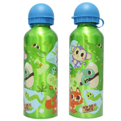 Waldtiere 3 tlg Kinder Lunch Set Brotdose Aluminium Trinkflasche 500 ml Göffel - WS-Trend.de