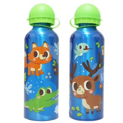 Waldtiere 3 tlg Kinder Lunch Set Brotdose Aluminium Trinkflasche 500 ml Göffel - WS-Trend.de