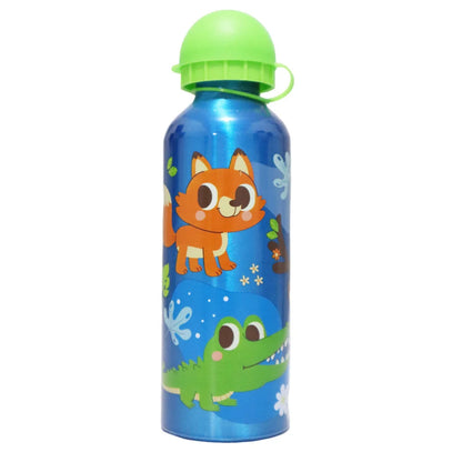 Waldtiere 3 tlg Kinder Lunch Set Brotdose Aluminium Trinkflasche 500 ml Göffel - WS-Trend.de