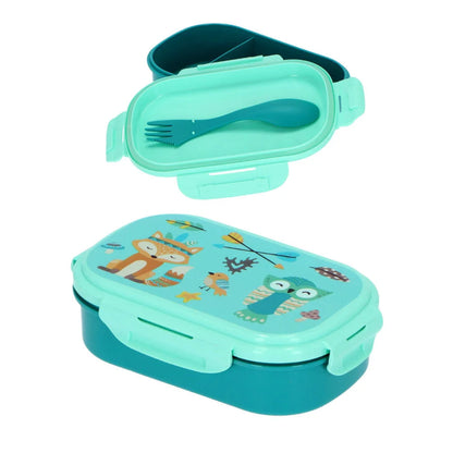 Waldtiere 3 tlg Kinder Lunch Set Brotdose Aluminium Trinkflasche 500 ml Göffel - WS-Trend.de