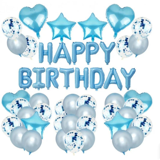 Happy Birthday Luftballons Geburtstag Party Deko Set 50 teilig Blau - WS-Trend.de