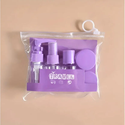Kulturbeutel Reiseflaschen 7-tlg Set Schampooflasche Dosen Sprühflasche - WS-Trend.de