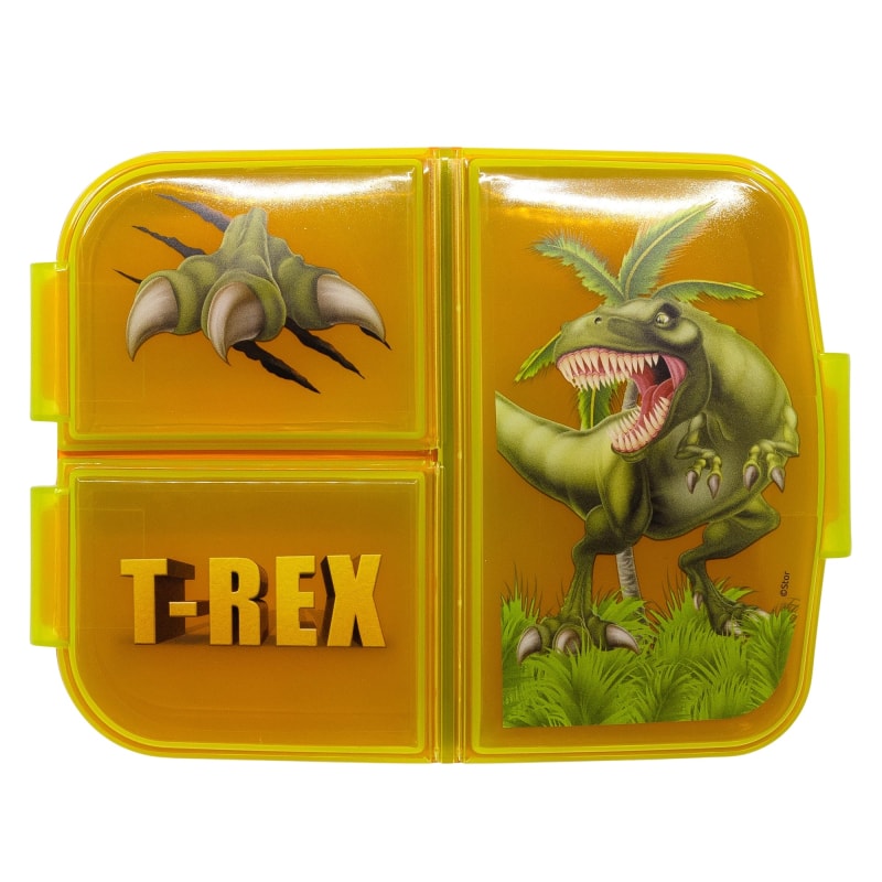 Dinosaurier T-Rex Kinder 2 teiliges Set Brotdose mit 3 Kammern plus Trinkflasche - WS-Trend.de