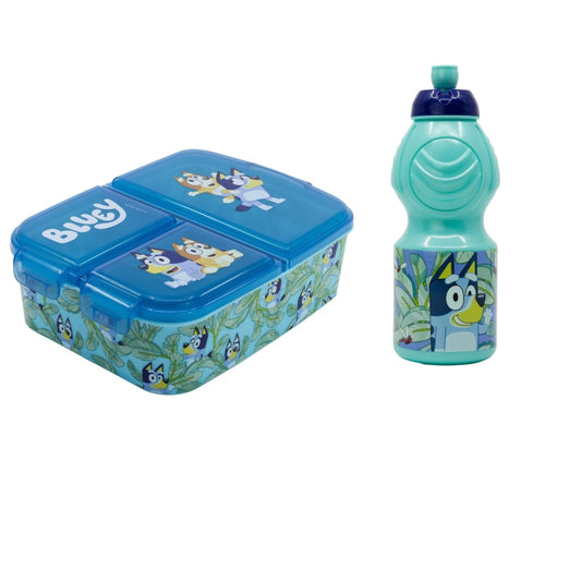 Bluey Bingo Kinder 2 teiliges Set Brotdose mit 3 Kammern Trinkflasche - WS-Trend.de