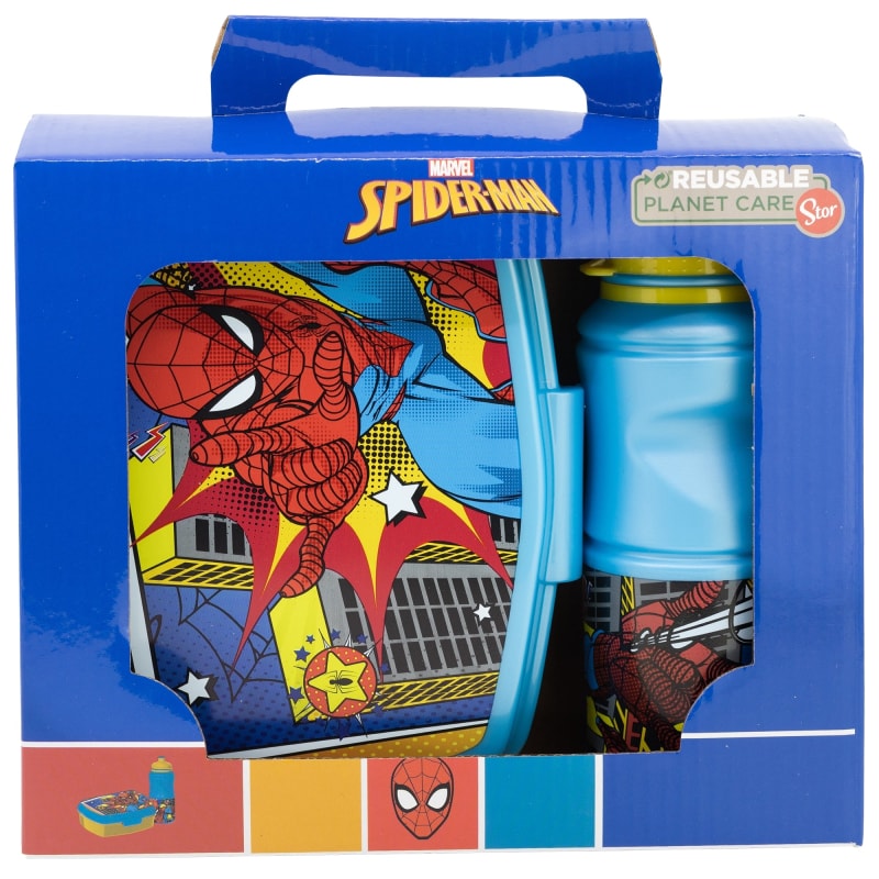 Marvel Spiderman 2 teiliges Kinder Jungen Lunch Set - Brotdose - Trinkflasche - WS-Trend.de