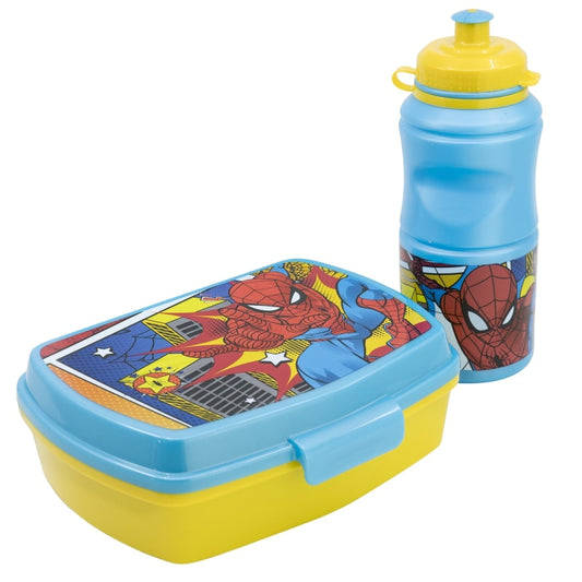 Marvel Spiderman 2 teiliges Kinder Jungen Lunch Set - Brotdose - Trinkflasche - WS-Trend.de