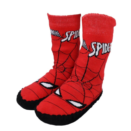 Marvel Spiderman Kinder Stopper Socken - WS-Trend.de antirutsch lange Stoppersocken Rot - 23 bis 28