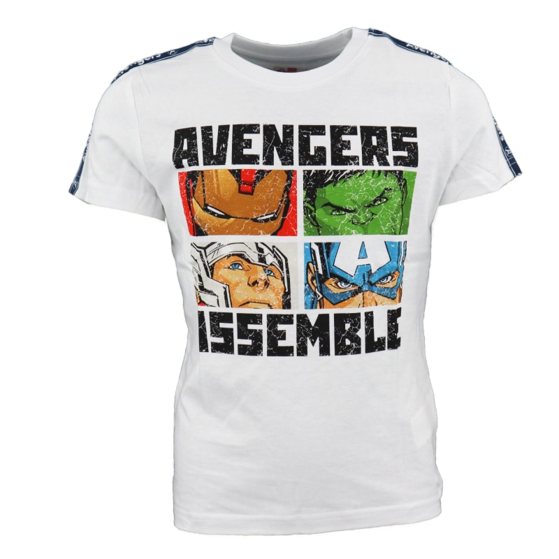 Marvel Avengers Kinder kurzarm T-Shirt - WS-Trend.de Weiß Grün 104-134 Baumwolle für Jungen