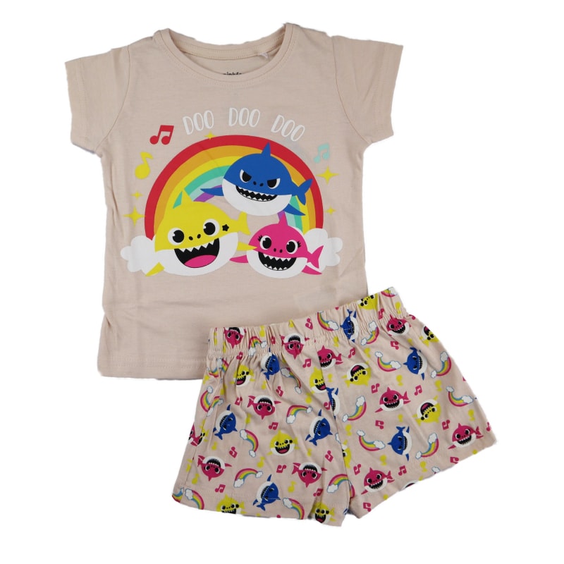 Baby Shark Hai Kinder Mädchen Schlafanzug - WS-Trend.de Pyjama kurz 92-116 100% Baumwolle