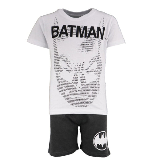 DC Comics Batman Kinder kurz Pyjama Schlafanzug - WS-Trend.de 134-164 Weiß Grau
