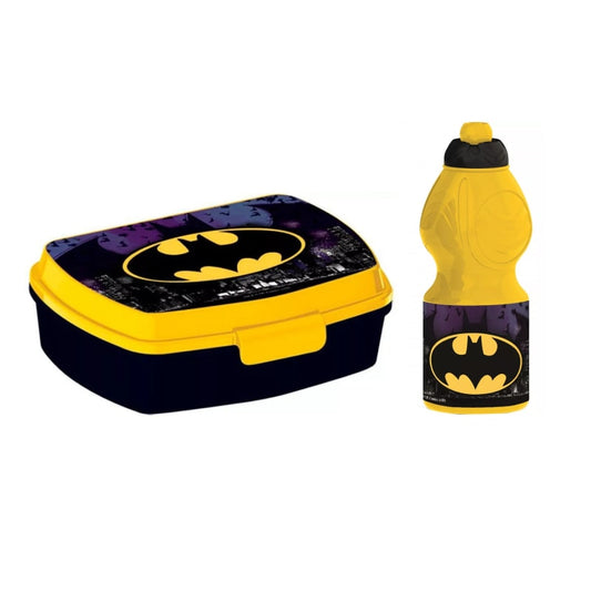 DC Comics Batman Set Lunchbox mit Trinkflasche - WS-Trend.de Kinder 2 teiliges Brotdose