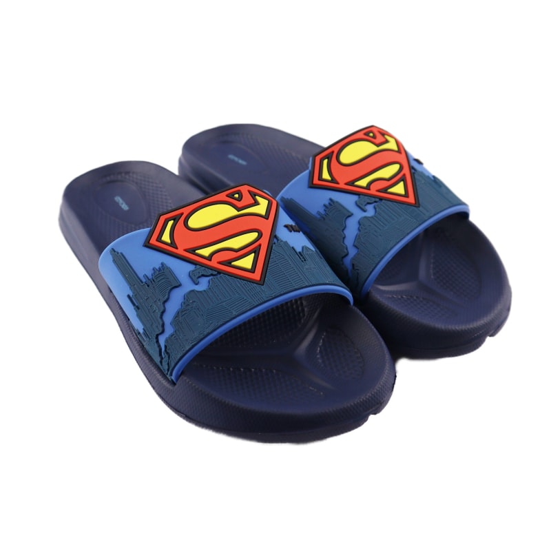 DC Comics Superman Kinder Badelatschen Sandalen 3D Optik - WS-Trend.de Schuhe Blau