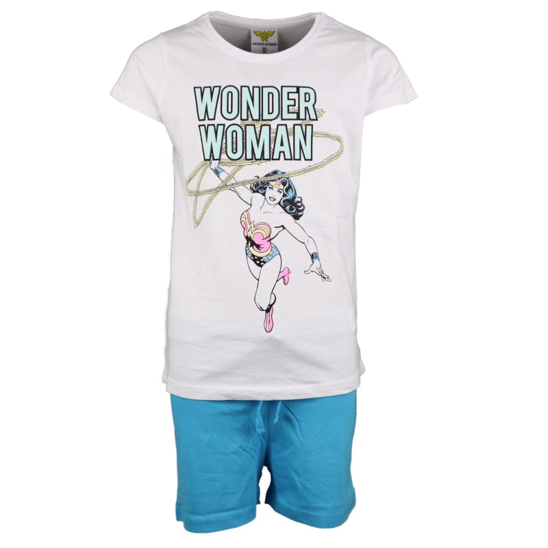 DC Comics Wonder Woman Schlafanzug Pyjama - WS-Trend.de kurz 134 bis 164 Baumwolle