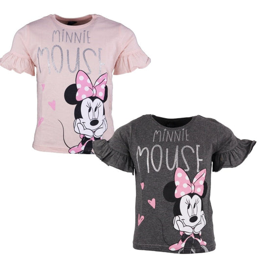 Disney Minnie Maus Kinder T-Shirt - WS-Trend.de Mädchen Top Tops - Grau Rosa
