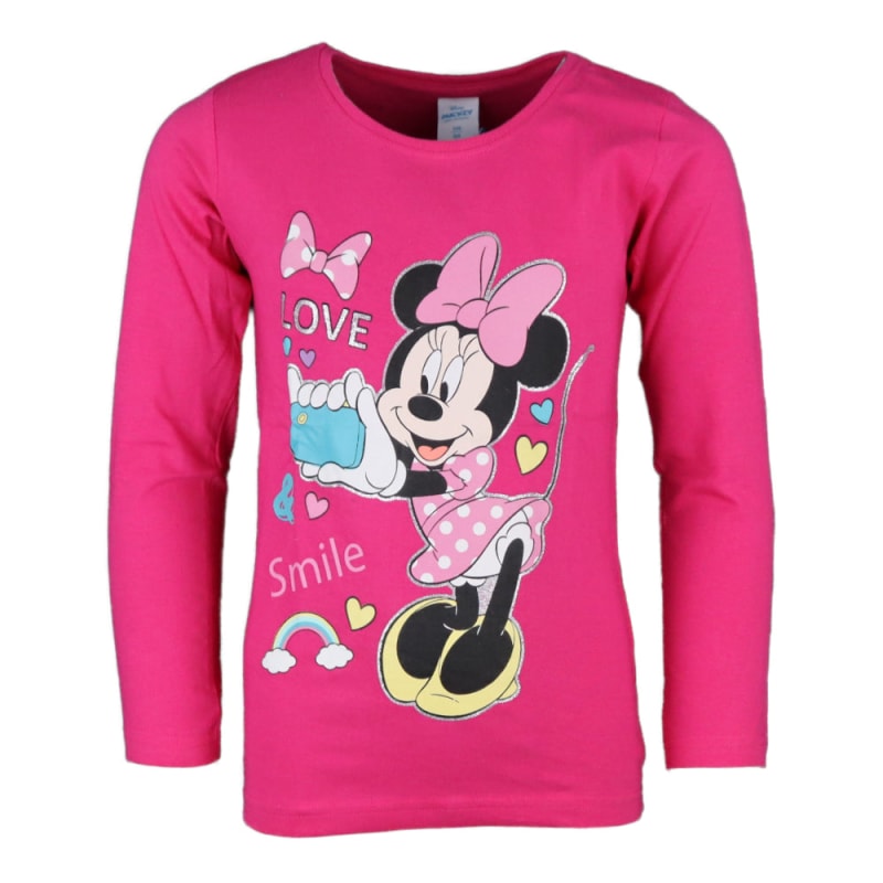 Disney Minnie Maus Love Smile Kinder langarm T-Shirt - WS-Trend.de Mädchen 104 bis 134 Baumwolle