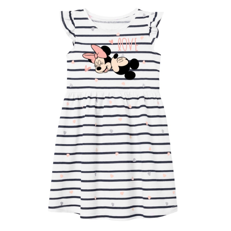 Disney Minnie Mouse Sommerkleid Kleid gestreift - WS-Trend.de Maus Love Kinder kurzarm - 98- 128 Baumwolle
