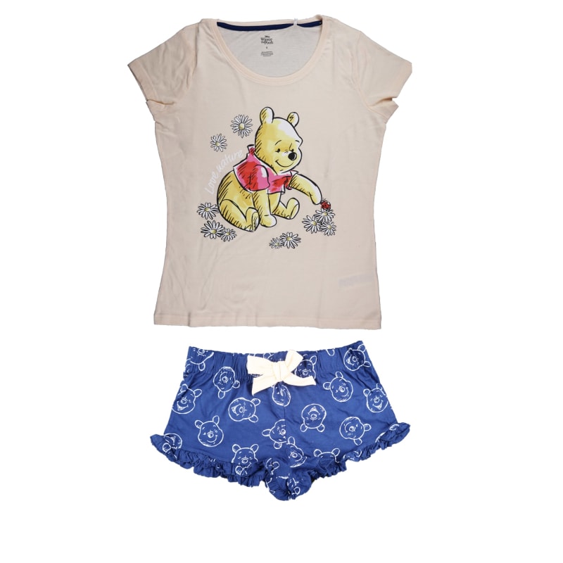 Disney Winnie der Puuh Damen Pyjama - WS-Trend.de kurzarm Schlafanzug S-XL Baumwolle