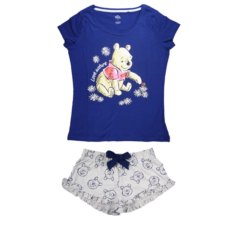 Disney Winnie der Puuh Damen Pyjama - WS-Trend.de kurzarm Schlafanzug S-XL Baumwolle