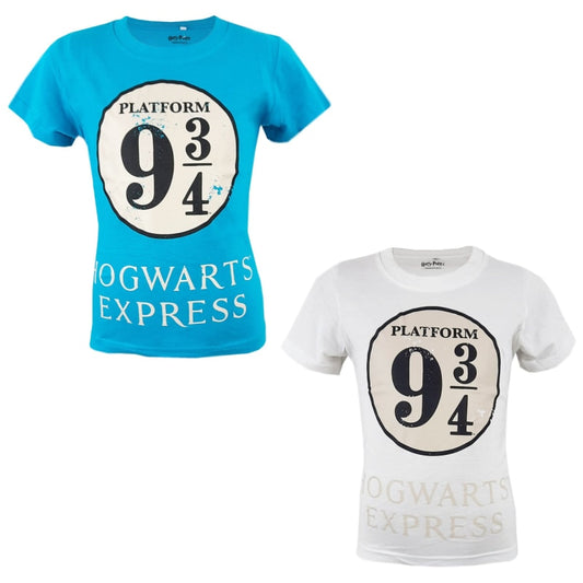 Harry Potter Hogwarts Express T-Shirt Blau Weiß - Größe 116 bis 152 cm - WS-Trend.de - Unisex Baumwolle