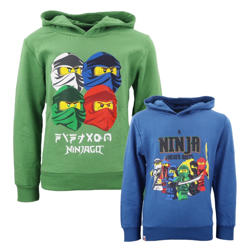 LEGO® Ninjago Kinder Hoodie - WS-Trend.de Kapuzen Pullover Gr. 98-128 Jungen Blau Grün