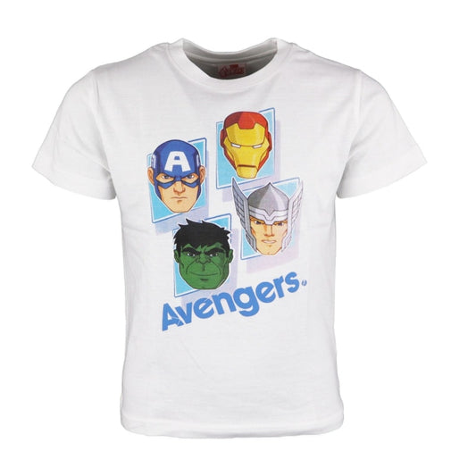 Marvel Avengers Kinder kurzarm T-Shirt - WS-Trend.de Weiß Blau 104-134 Baumwolle für Jungen