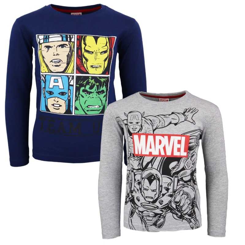 Marvel Avengers Kinder Langarm T-Shirt - WS-Trend.de Jungen Shirt Iron Man Hulk Thor 104-134