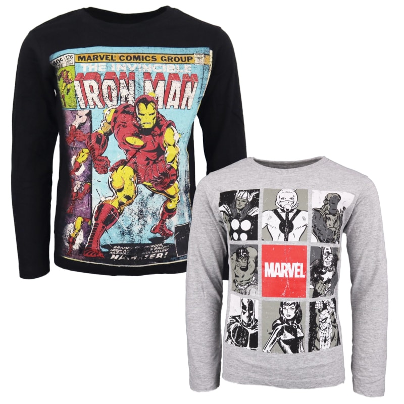 Marvel Avengers Kinder Langarm T-Shirt - WS-Trend.de Jungen Shirt Iron Man Hulk Thor 134-164