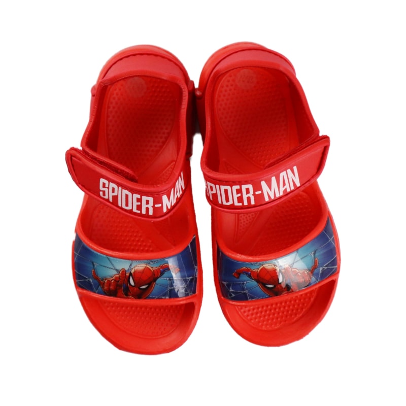 Marvel Spiderman Kinder Sandalen mit Klett - WS-Trend.de - Badeschuhe Latschen Hausschuhe Rot Blau