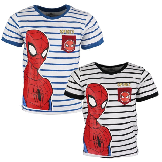 Marvel Spiderman Kinder T-Shirt - WS-Trend.de Kurzarm Jungen Shirt 104-134 Baumwolle gestreift