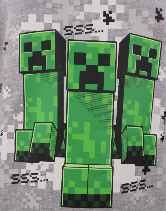 Minecraft Creeper Steve Kinder Pullover - WS-Trend.de Gamer Pulli Gr.128 -164 Jungen Grau