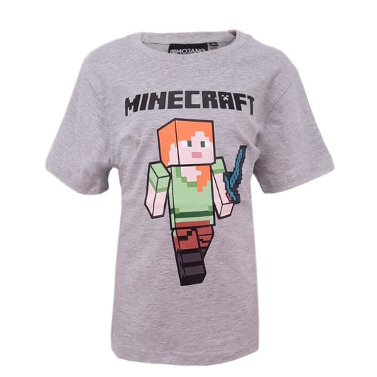 Minecraft Alex Kinder Kurzarm T-Shirt - WS-Trend.de Kleidung für Jungen Baumwolle 110 - 146