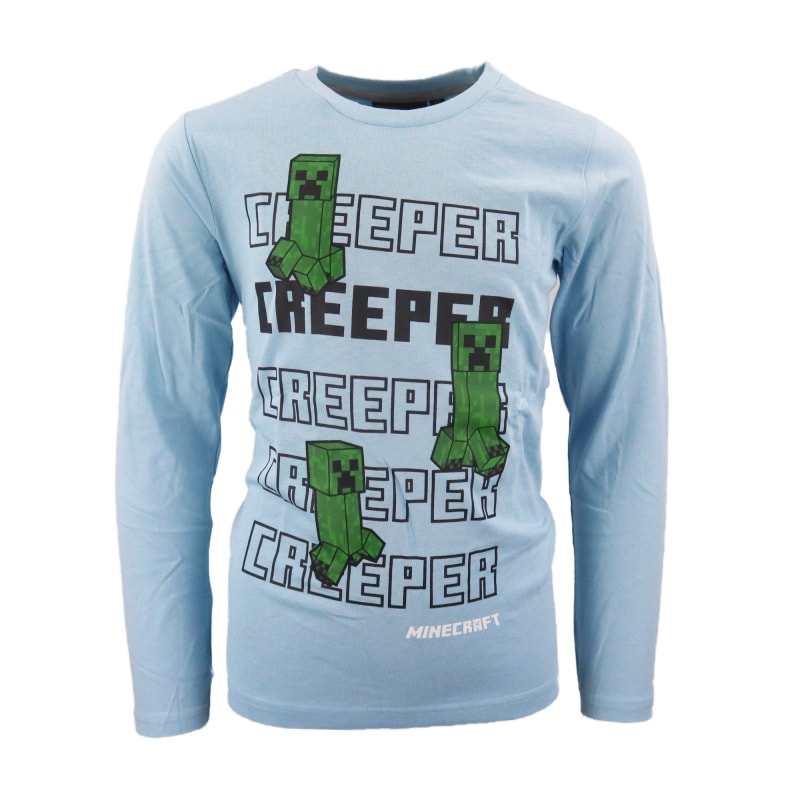 Minecraft Creeper BOOM Gamer Kinder langarm Shirt - WS-Trend.de Gr. 116-152 Baumwolle Grün