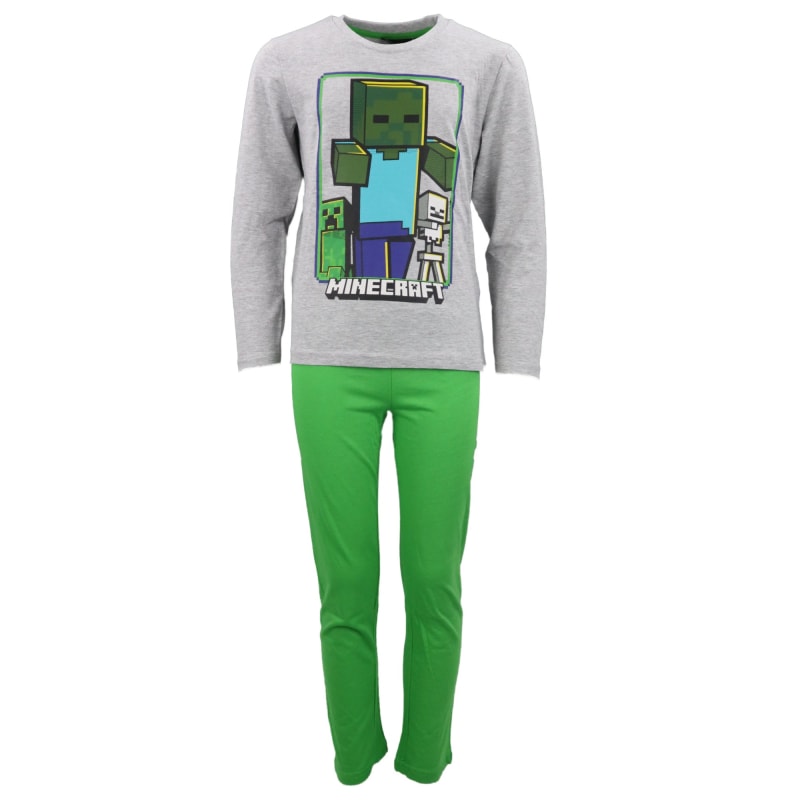 Minecraft Creeper Kinder lang Pyjama - WS-Trend.de Zombie Jungen Schlafanzug 128 -152