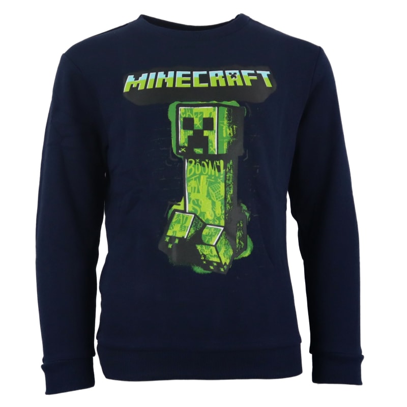 Minecraft Creeper Kinder Pullover - WS-Trend.de Gamer Pulli Gr.116-152 Jungen Schwarz
