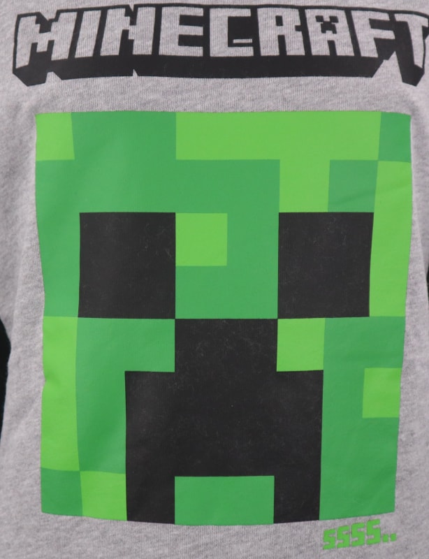 Minecraft Creeper Kinder Pullover - WS-Trend.de Gamer Pulli Gr.128 -152 Jungen Grau