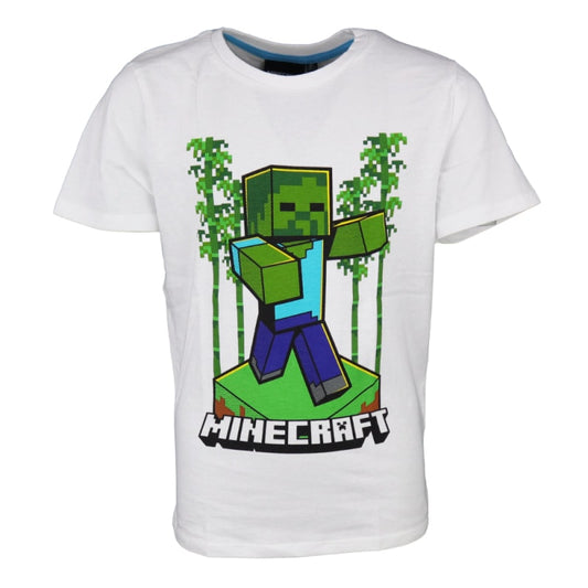 Minecraft Zombie kurzarm T-Shirt Baumwolle - WS-Trend.de Kinder Kleidung Jungen 116 - 152 Weiß