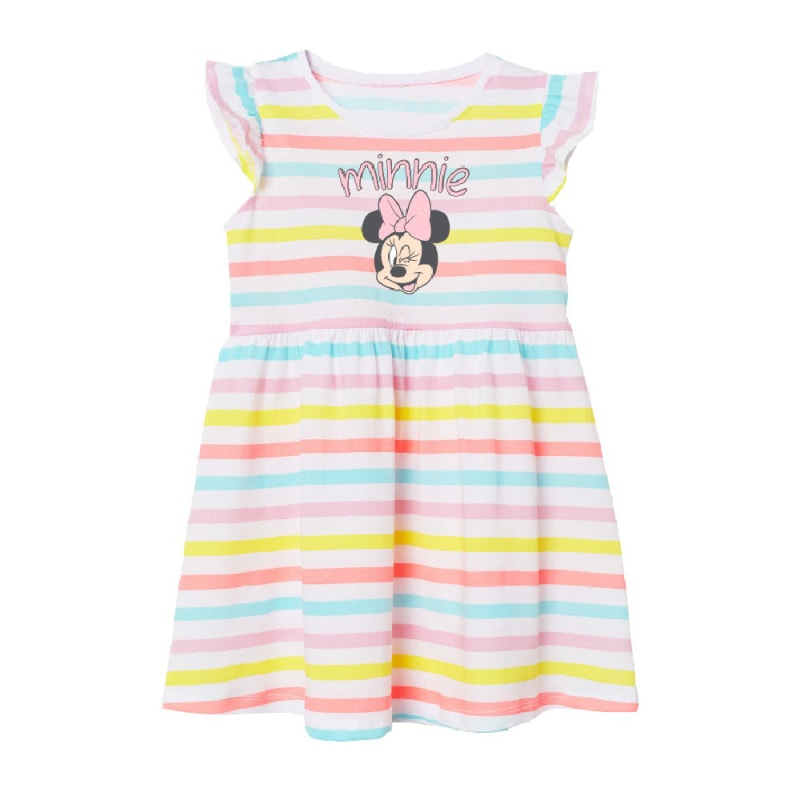 Minnie Maus Kinder Kleid bunt gestreift - WS-Trend.de Disney für Mädchen Sommerkleid Dunkelblau