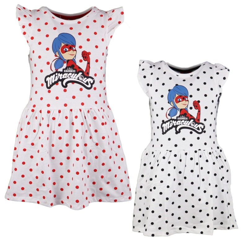 Miraculous Ladybug Kinder Sommer Kleid - WS-Trend.de Punkte Mädchen Sommerkleid 110-140 Baumwolle