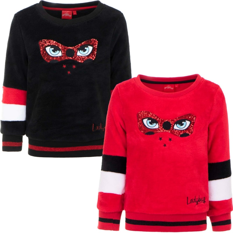 Miraculous Ladybug Pullover Sweater mit Pailletten - WS-Trend.de Kinder Pulli Gr. 104-128 Mädchen