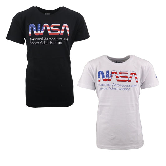 NASA Space Center Kinder Jungen T-Shirt - WS-Trend.de 134-164 Baumwolle Schwarz Weiß