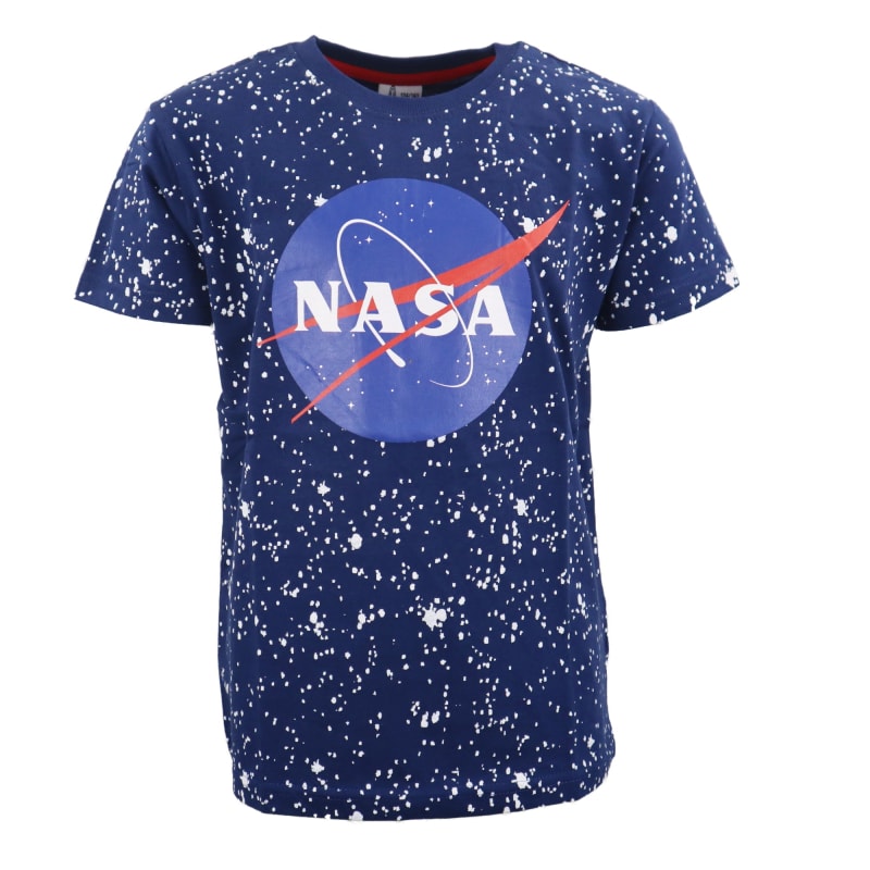 Kinder Blau WS-Trend NASA Baumwolle 134-164 T-Shirt Center Weiß Jungen – Space