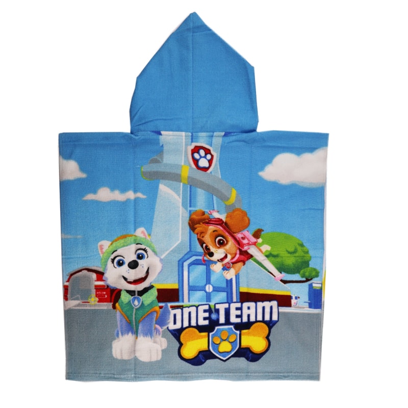 Paw Patrol Chase Kinder Badeponcho - WS-Trend.de PAW Jungen Mikrofaser Poncho Badetuch 55x110 cm