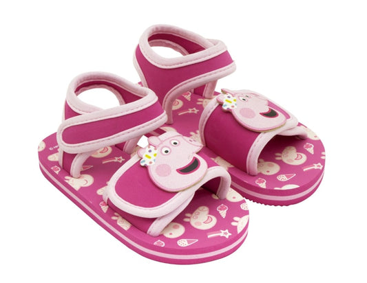 Peppa Wutz - Kinder Sandalen mit Klettverschluss - WS-Trend.de Pig 3D Optik - Badeschuhe Latschen Hausschuhe 22-28