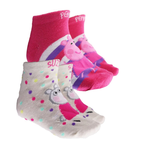 Peppa Wutz Sussie Mädchen Kinder kurz Socken 2er Pack - WS-Trend.de Sneaker 23 bis 34