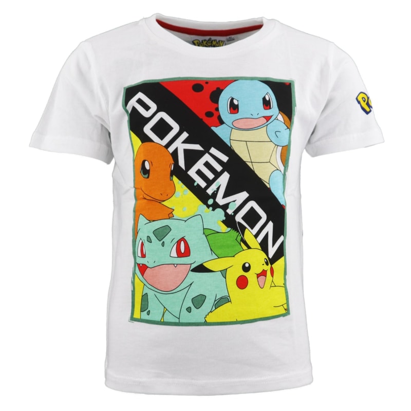 Pokémon Pikachu Kinder kurzarm T-Shirt - WS-Trend.de Kurzarm Shirt Baumwolle 110 bis 152 Weiß