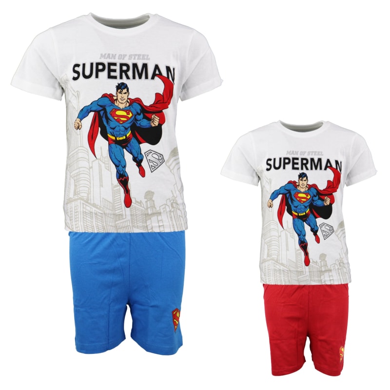 DC Comics Superman Kinder kurzarm Pyjama - WS-Trend.de für Jungen 98-128 Baumwolle
