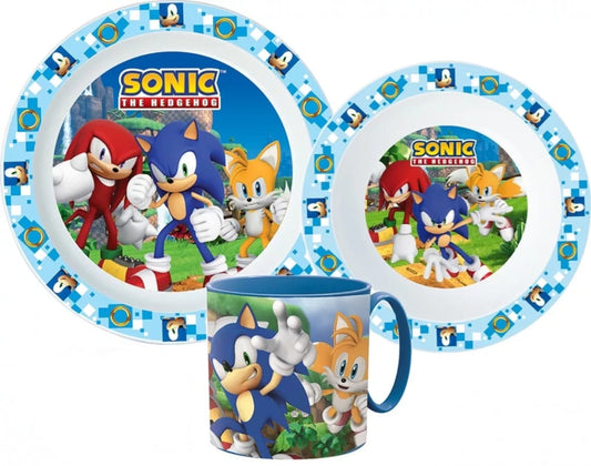 Sonic und Freunde Kinder Geschirr-Set 3 teilig Becher Teller Schüssel - WS-Trend.de