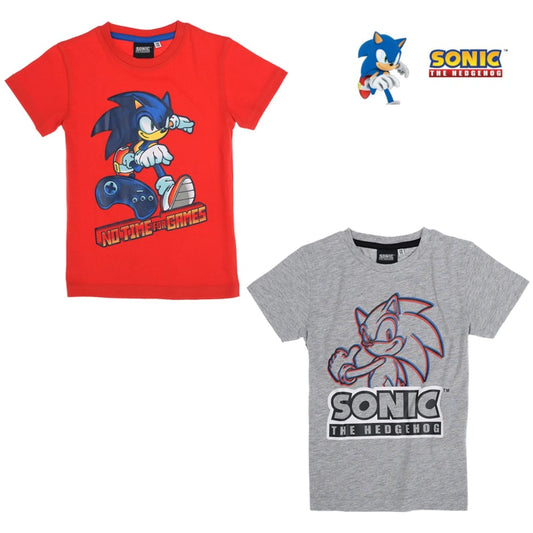 Sonic The Hedgehog T-Shirt Rot Grau - WS-Trend.de the Kinder - für Jungen Gr. 92 bis 128