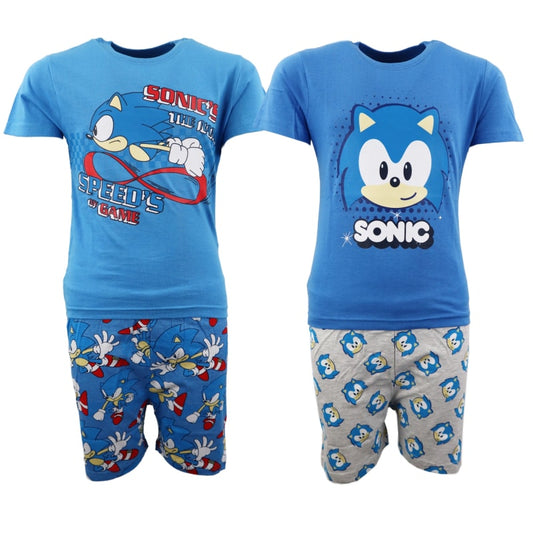 Sega Sonic The Hedgehog Jungen Kinder Pyjama - WS-Trend.de Schlafanzug 98-128 Baumwolle